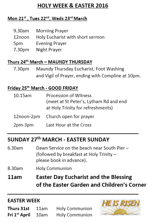 Easter Services 2016