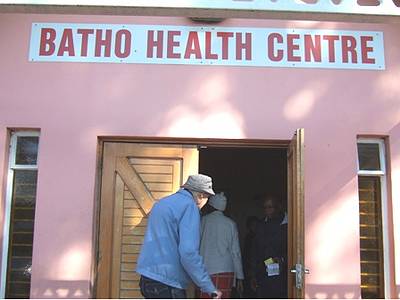 Visiting the Health Centre to get Puleng some medication