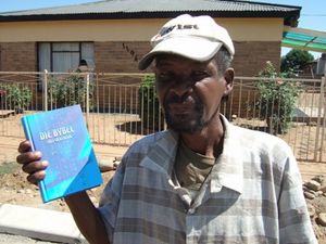 Simon with his Afrikaans Bible