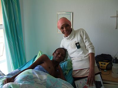 Tefo - happily being cared for in Tsepo (Hope) House Hospice