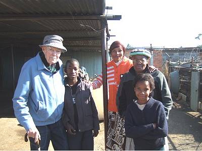 With Vuyo and his grandmother Dorah