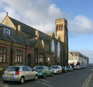 The church viewed from Dean Street.