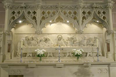 A close up of the Reredos.