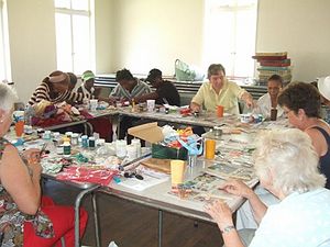 Cross workshop - people from the township with the Mothers Union at St Margarets Church in Bloemfontein