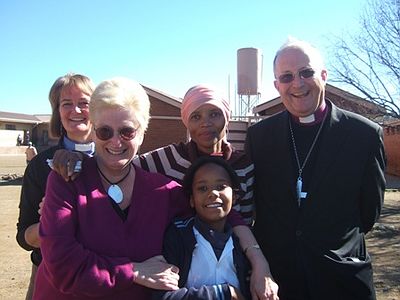 With Gladys and her daughter Mina - at Mina's school.