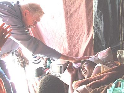 Mr Paddy Boyle, blessing Puleng.