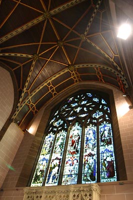 Looking up at the Sanctuary Ceiling.